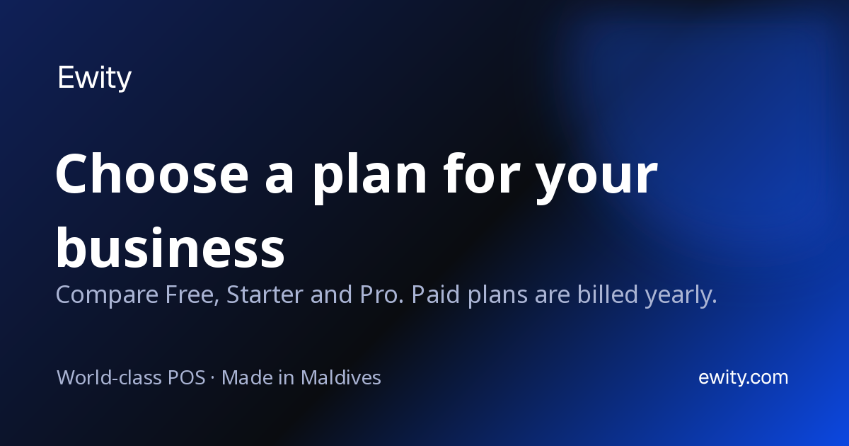 Pricing — Ewity POS
